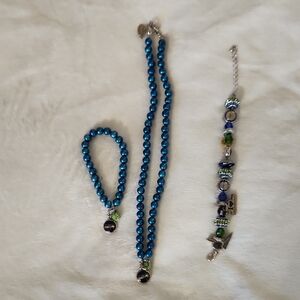 Elegant Blue Beaded Jewelry Set